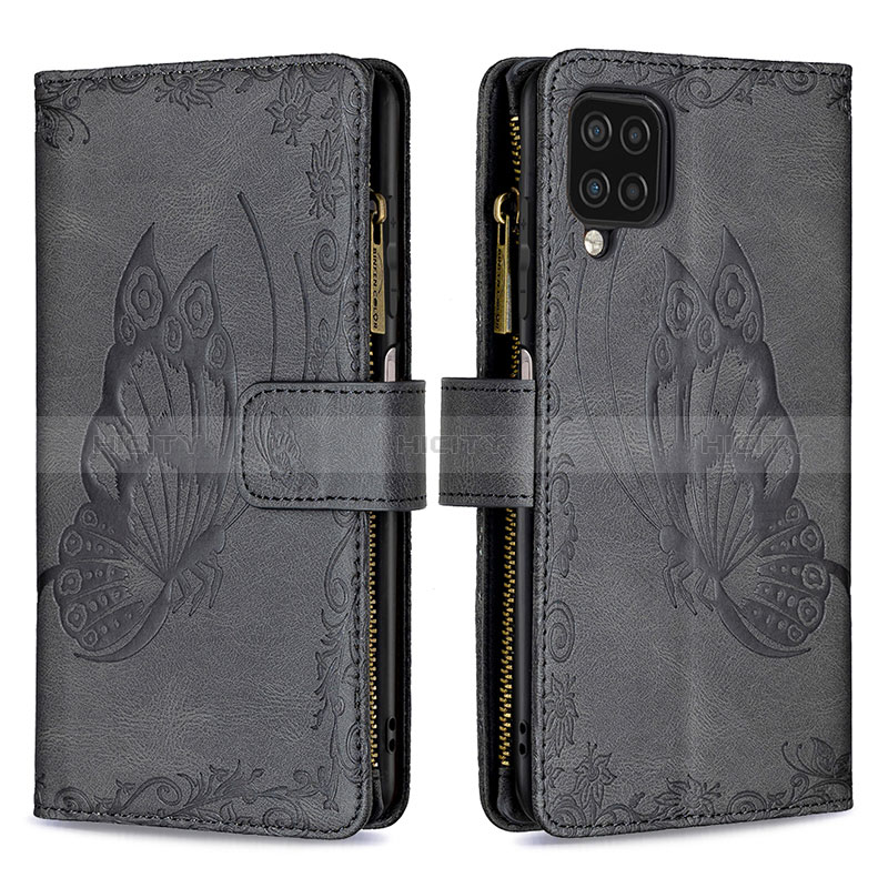 Handytasche Stand Schutzhülle Flip Leder Hülle Schmetterling B03F für Samsung Galaxy A12 5G