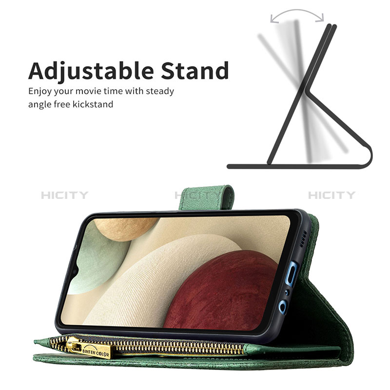 Handytasche Stand Schutzhülle Flip Leder Hülle Schmetterling B03F für Samsung Galaxy A12 5G