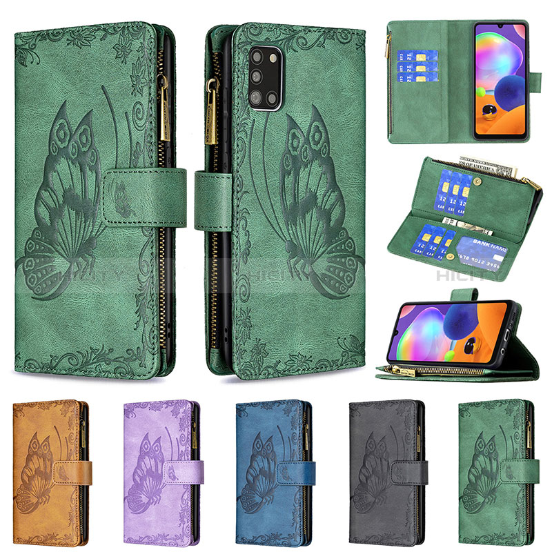 Handytasche Stand Schutzhülle Flip Leder Hülle Schmetterling B03F für Samsung Galaxy A31