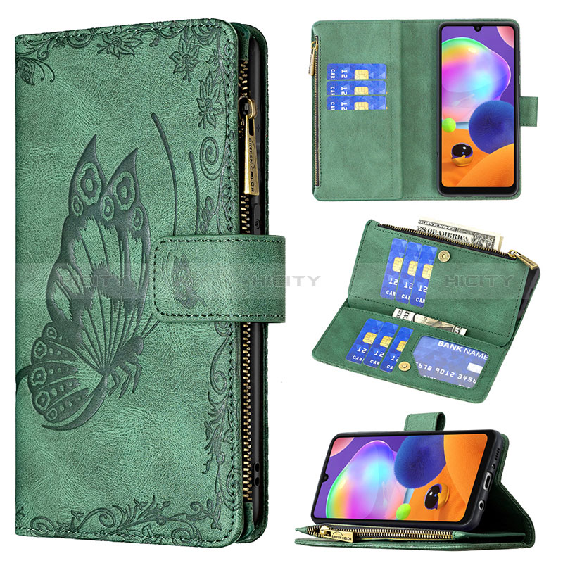 Handytasche Stand Schutzhülle Flip Leder Hülle Schmetterling B03F für Samsung Galaxy A31