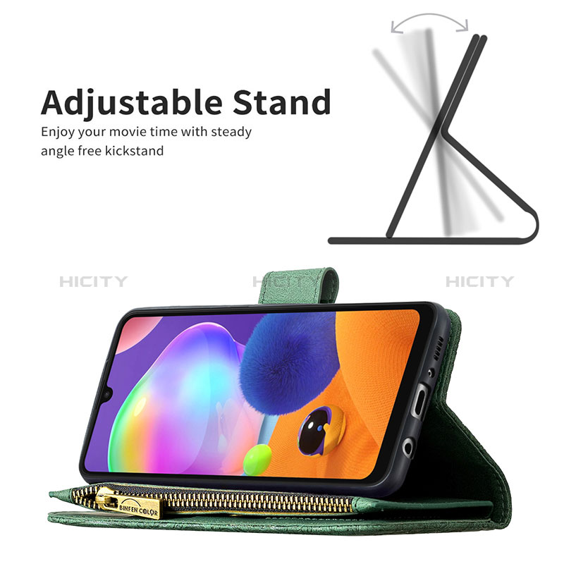 Handytasche Stand Schutzhülle Flip Leder Hülle Schmetterling B03F für Samsung Galaxy A31