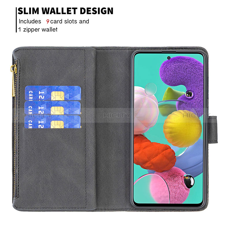 Handytasche Stand Schutzhülle Flip Leder Hülle Schmetterling B03F für Samsung Galaxy A51 4G