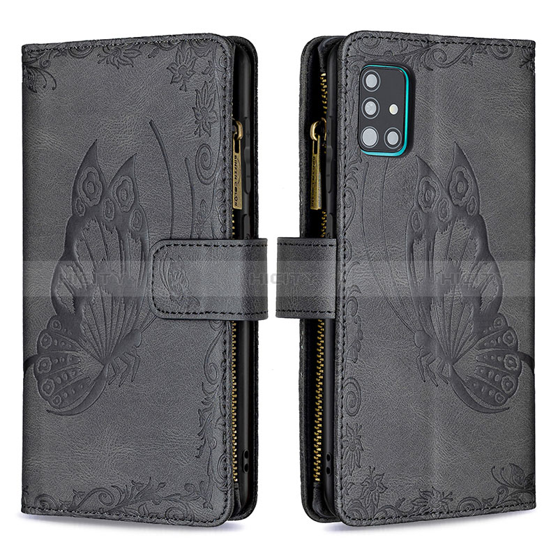 Handytasche Stand Schutzhülle Flip Leder Hülle Schmetterling B03F für Samsung Galaxy A51 4G