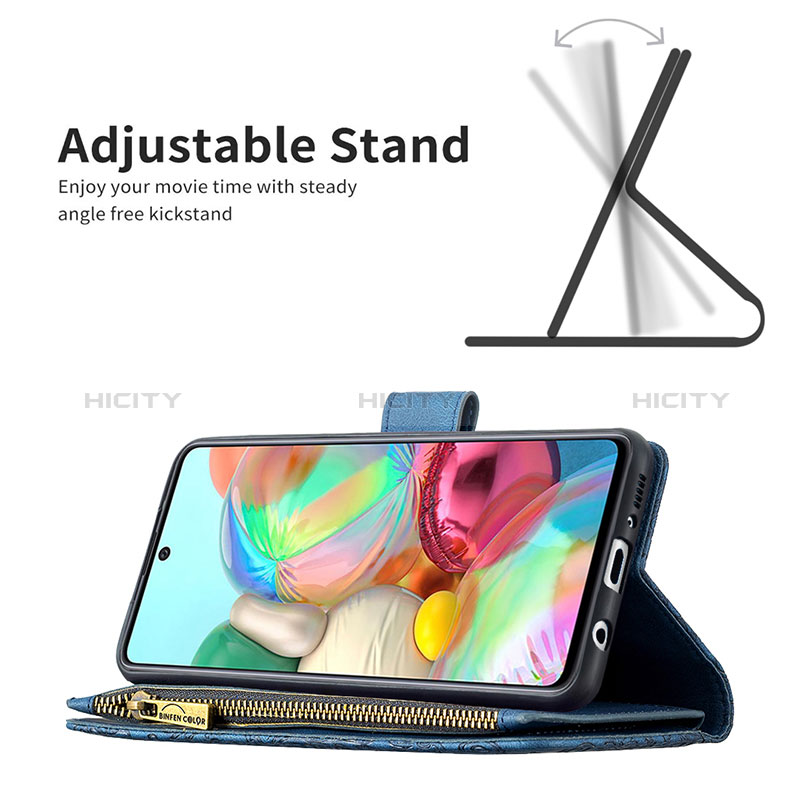 Handytasche Stand Schutzhülle Flip Leder Hülle Schmetterling B03F für Samsung Galaxy A71 5G