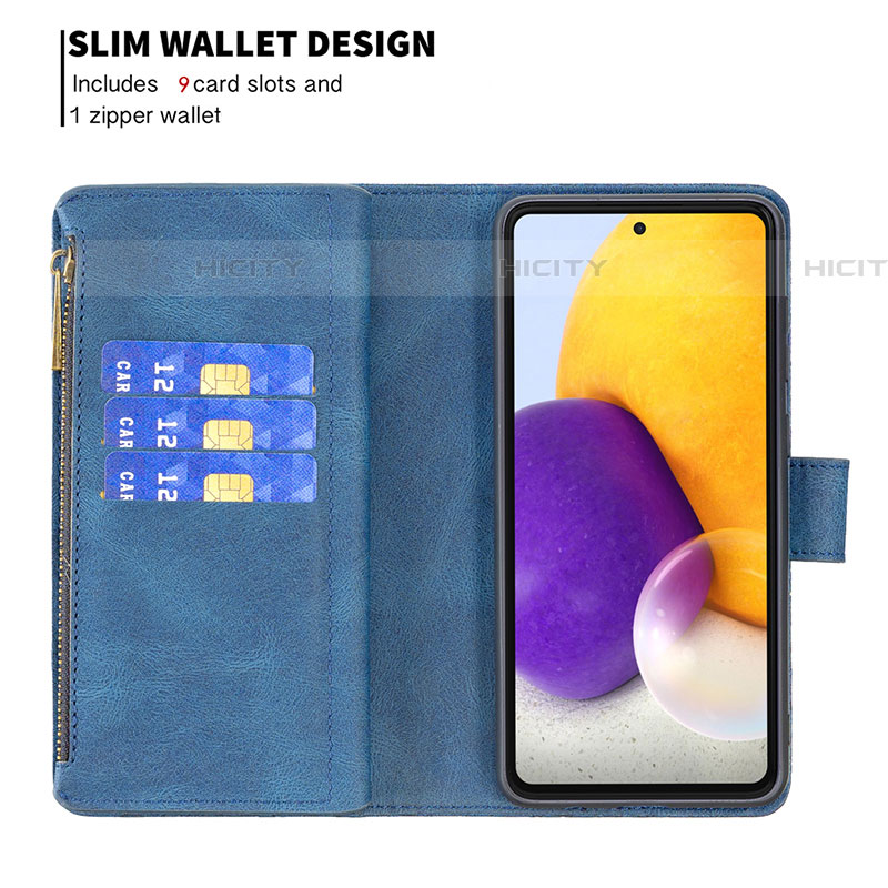 Handytasche Stand Schutzhülle Flip Leder Hülle Schmetterling B03F für Samsung Galaxy A72 4G groß