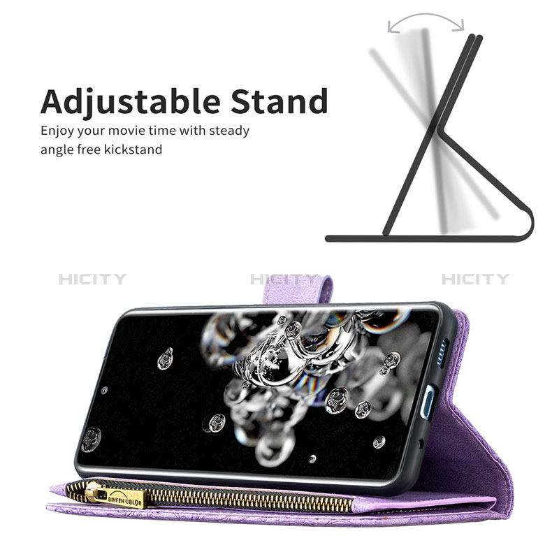 Handytasche Stand Schutzhülle Flip Leder Hülle Schmetterling B03F für Samsung Galaxy S20 Ultra