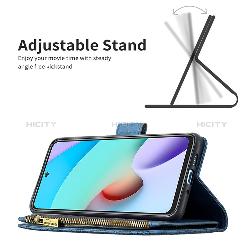 Handytasche Stand Schutzhülle Flip Leder Hülle Schmetterling B03F für Xiaomi Redmi 10 (2022)