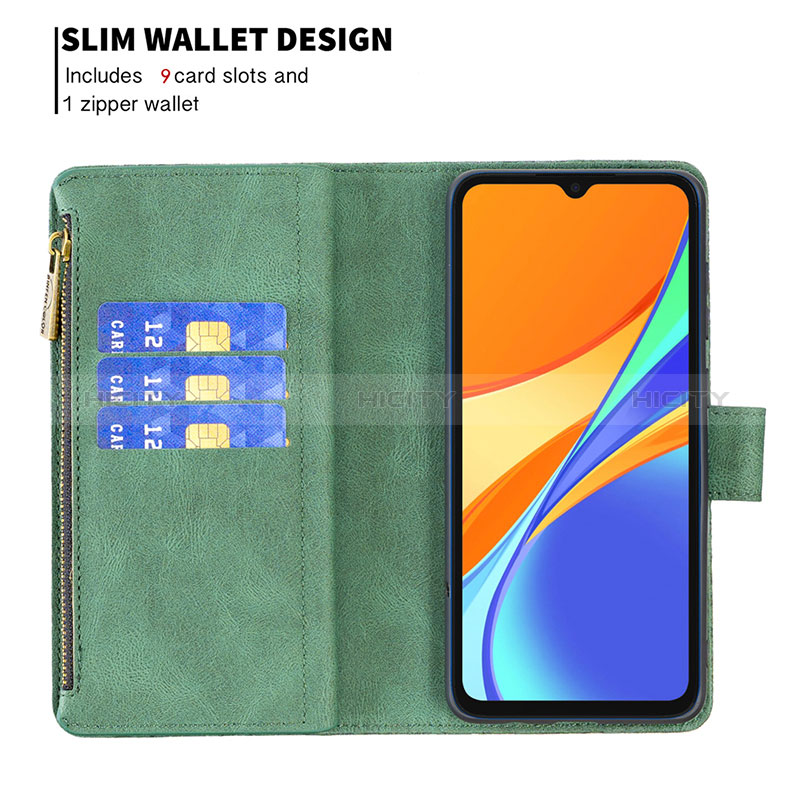 Handytasche Stand Schutzhülle Flip Leder Hülle Schmetterling B03F für Xiaomi Redmi 9 India