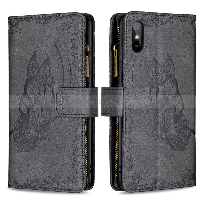 Handytasche Stand Schutzhülle Flip Leder Hülle Schmetterling B03F für Xiaomi Redmi 9A