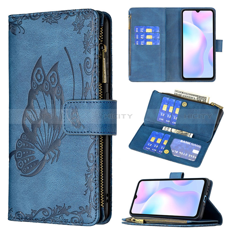 Handytasche Stand Schutzhülle Flip Leder Hülle Schmetterling B03F für Xiaomi Redmi 9AT