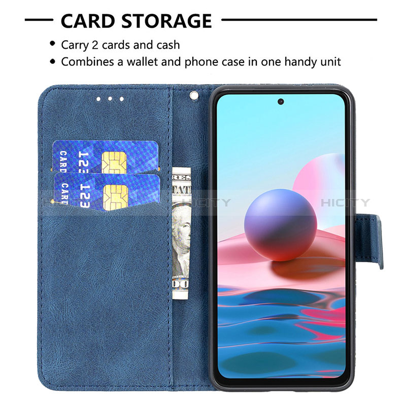 Handytasche Stand Schutzhülle Flip Leder Hülle Schmetterling B03F für Xiaomi Redmi Note 10 4G