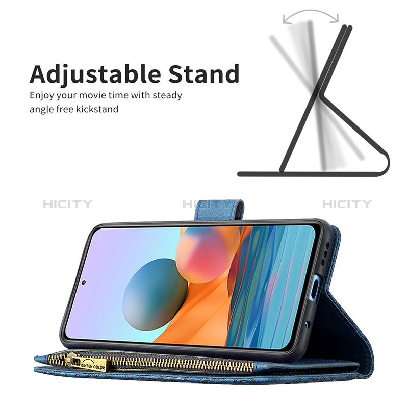 Handytasche Stand Schutzhülle Flip Leder Hülle Schmetterling B03F für Xiaomi Redmi Note 10 Pro 4G