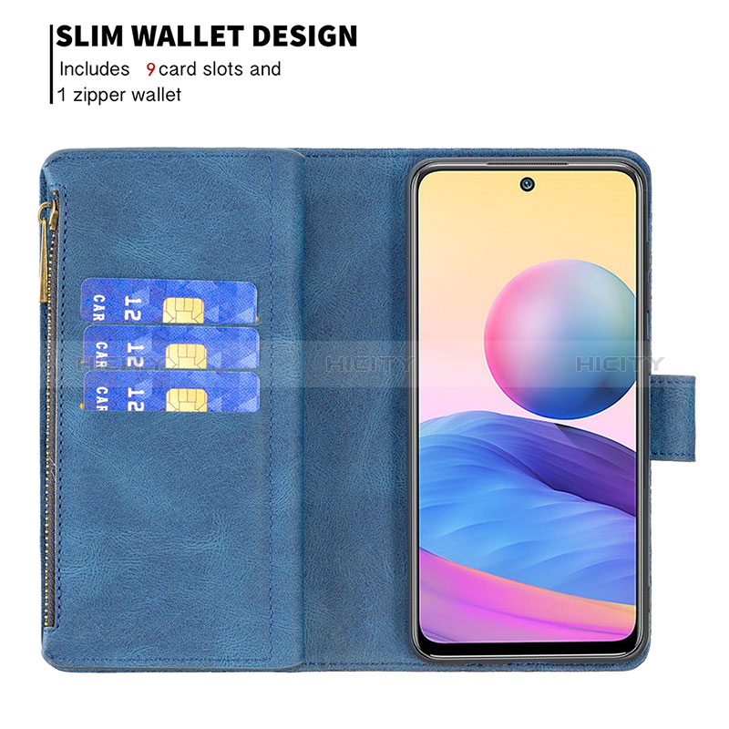 Handytasche Stand Schutzhülle Flip Leder Hülle Schmetterling B03F für Xiaomi Redmi Note 10T 5G groß