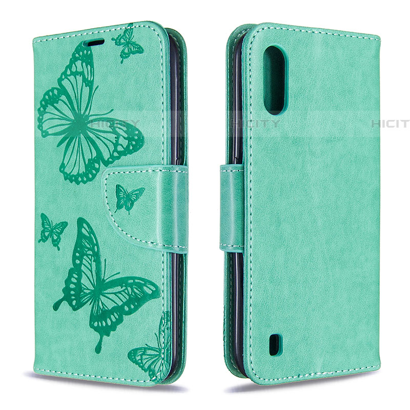 Handytasche Stand Schutzhülle Flip Leder Hülle Schmetterling B13F für Samsung Galaxy A01 SM-A015