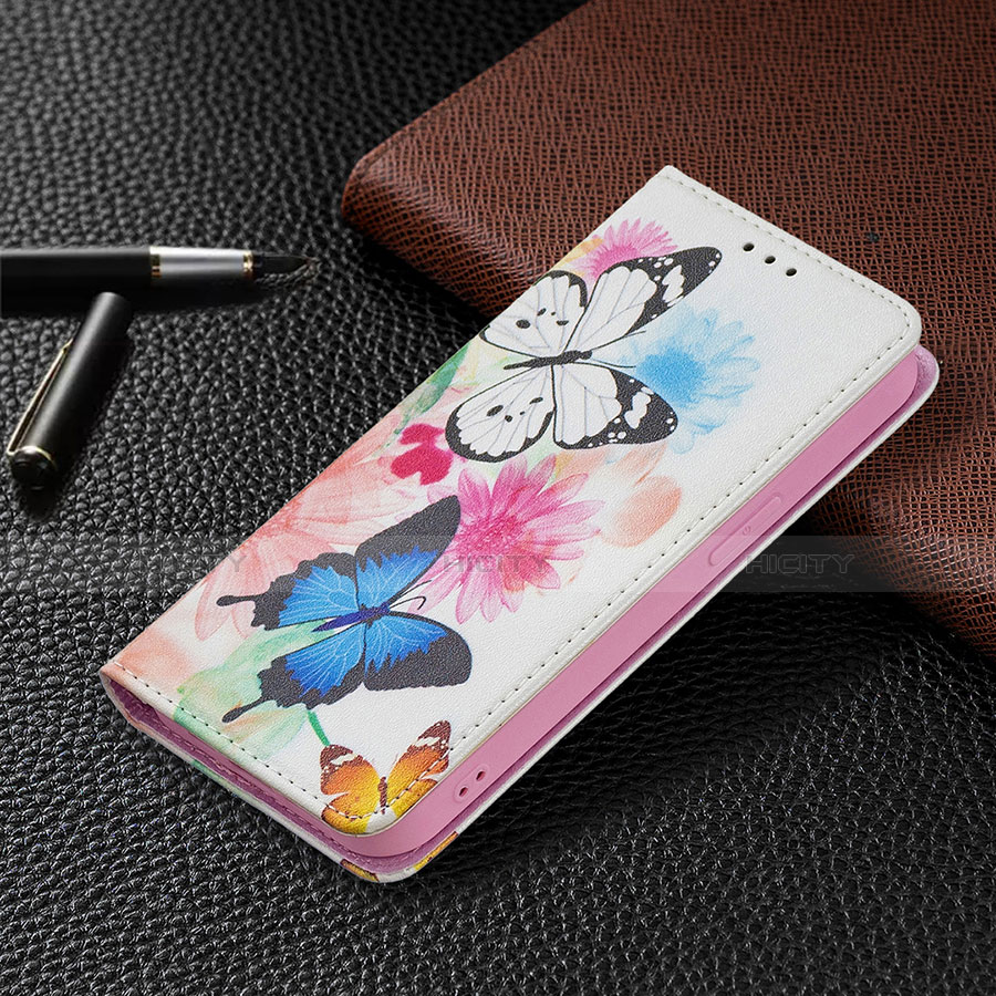 Handytasche Stand Schutzhülle Flip Leder Hülle Schmetterling für Apple iPhone 14 Plus Rosa