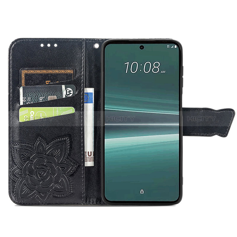 Handytasche Stand Schutzhülle Flip Leder Hülle Schmetterling für HTC U23 5G groß