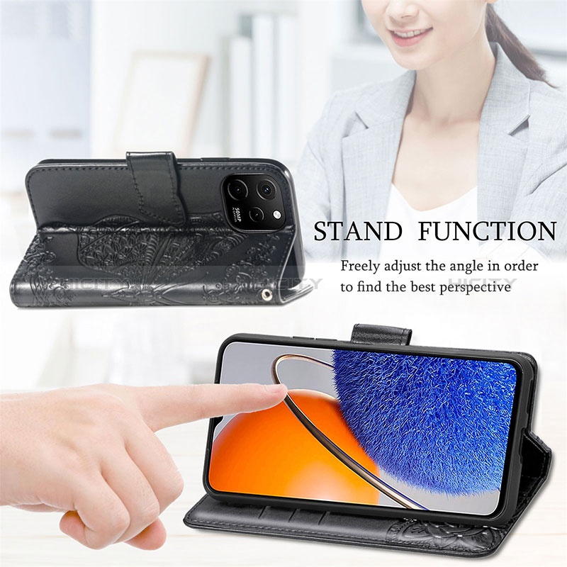 Handytasche Stand Schutzhülle Flip Leder Hülle Schmetterling für Huawei Enjoy 50z