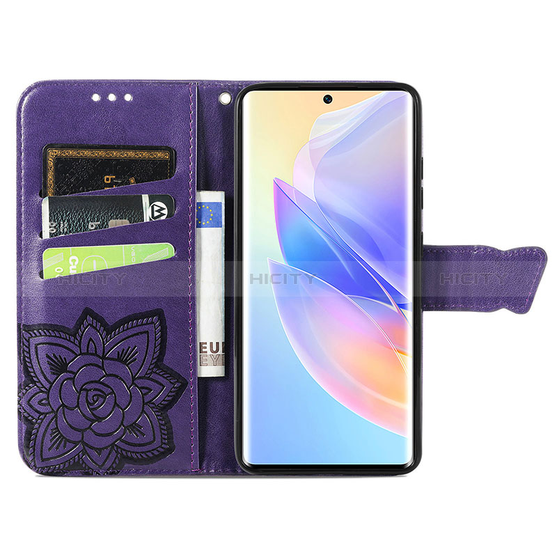 Handytasche Stand Schutzhülle Flip Leder Hülle Schmetterling für Huawei Honor 60 SE 5G groß