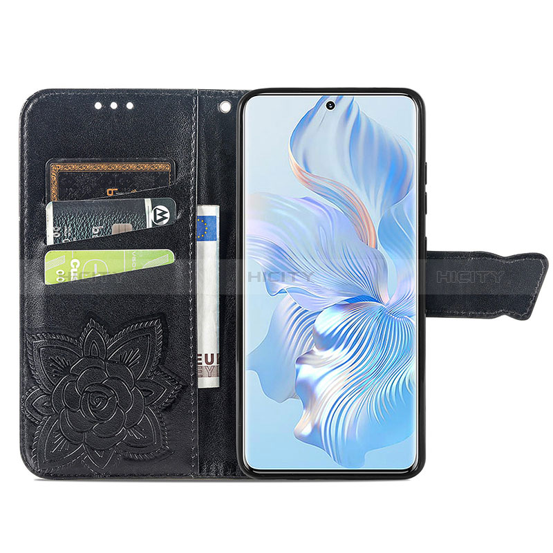 Handytasche Stand Schutzhülle Flip Leder Hülle Schmetterling für Huawei Honor 80 5G