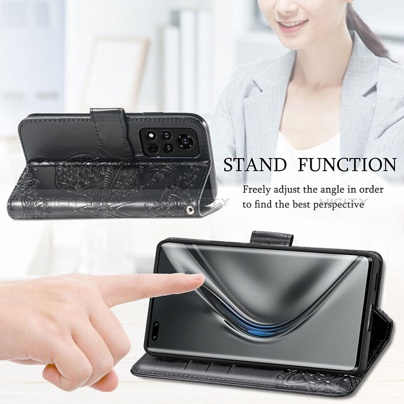 Handytasche Stand Schutzhülle Flip Leder Hülle Schmetterling für Huawei Honor V40 5G groß