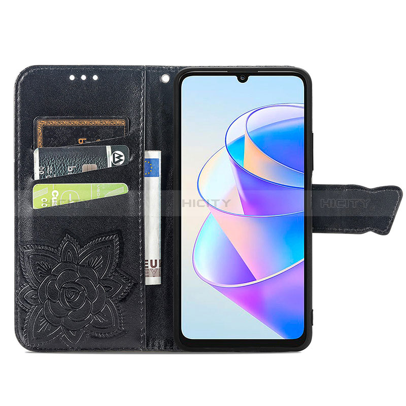 Handytasche Stand Schutzhülle Flip Leder Hülle Schmetterling für Huawei Honor X7a groß