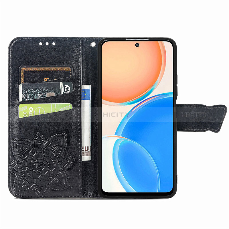 Handytasche Stand Schutzhülle Flip Leder Hülle Schmetterling für Huawei Honor X8 4G groß