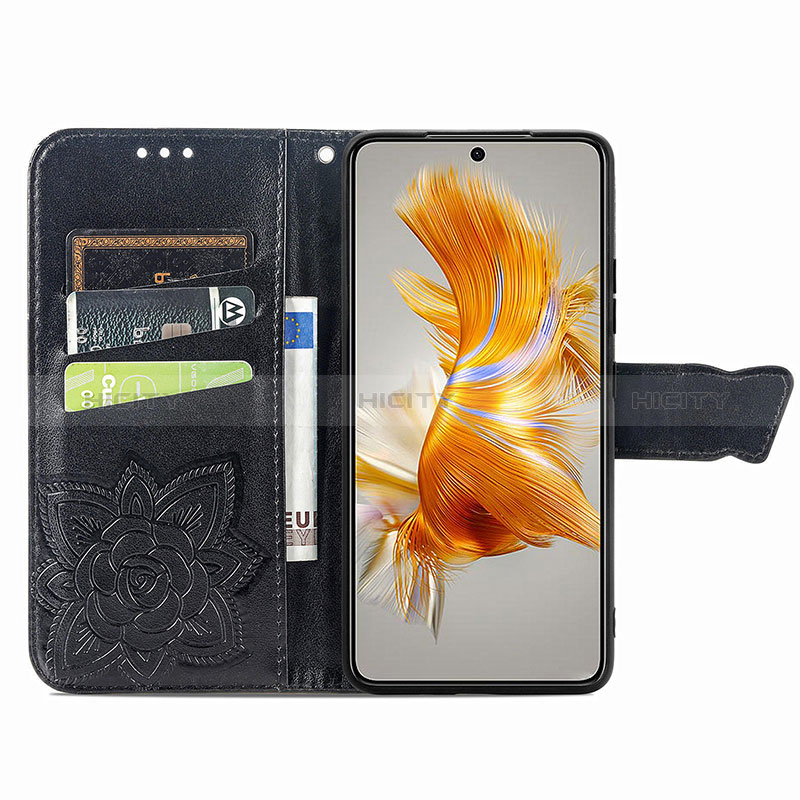 Handytasche Stand Schutzhülle Flip Leder Hülle Schmetterling für Huawei Mate 50 groß