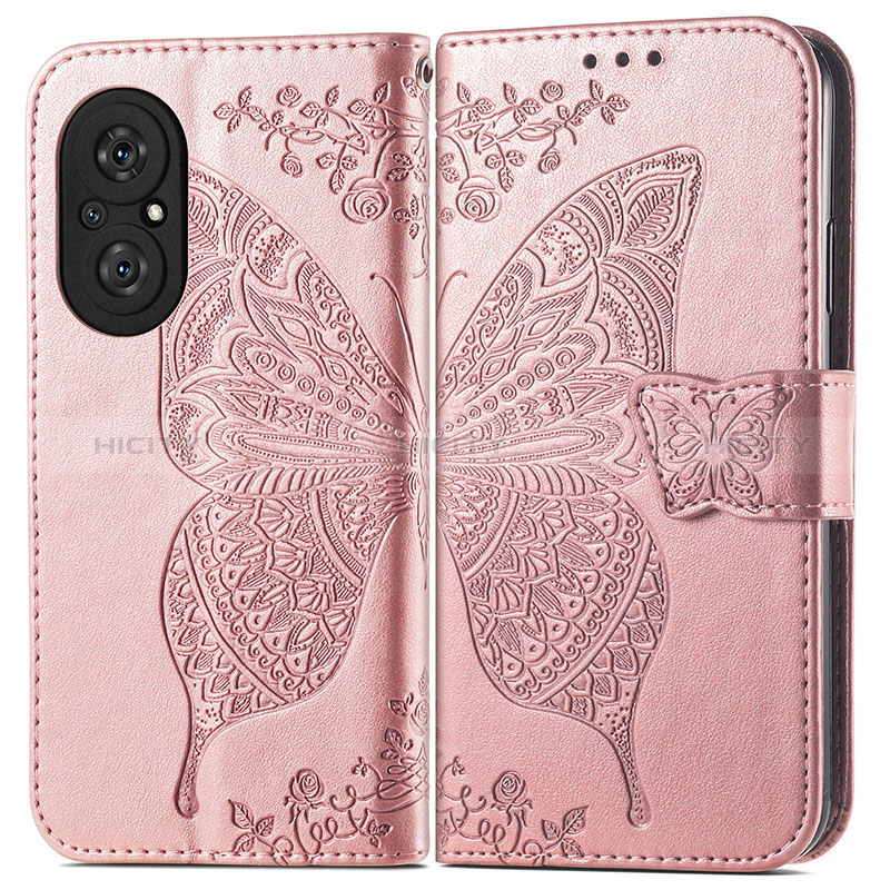 Handytasche Stand Schutzhülle Flip Leder Hülle Schmetterling für Huawei Nova 9 SE Rosegold