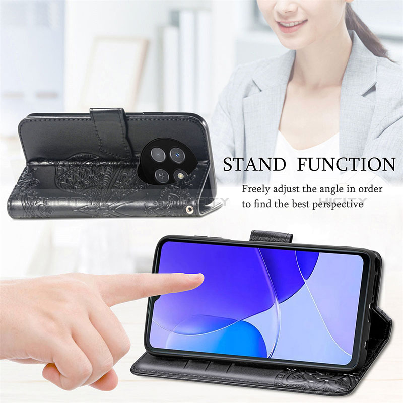 Handytasche Stand Schutzhülle Flip Leder Hülle Schmetterling für Huawei Nova Y91