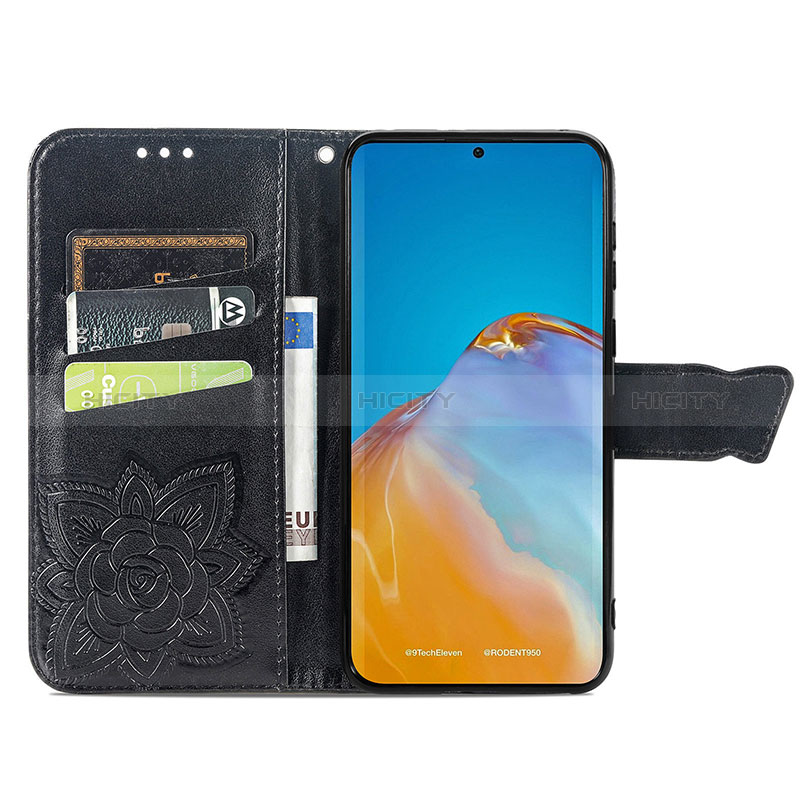 Handytasche Stand Schutzhülle Flip Leder Hülle Schmetterling für Huawei P50 Pro