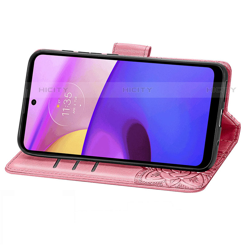 Handytasche Stand Schutzhülle Flip Leder Hülle Schmetterling für Motorola Moto E20 groß