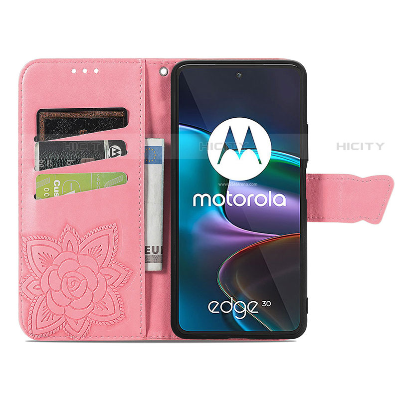 Handytasche Stand Schutzhülle Flip Leder Hülle Schmetterling für Motorola Moto Edge 30 5G