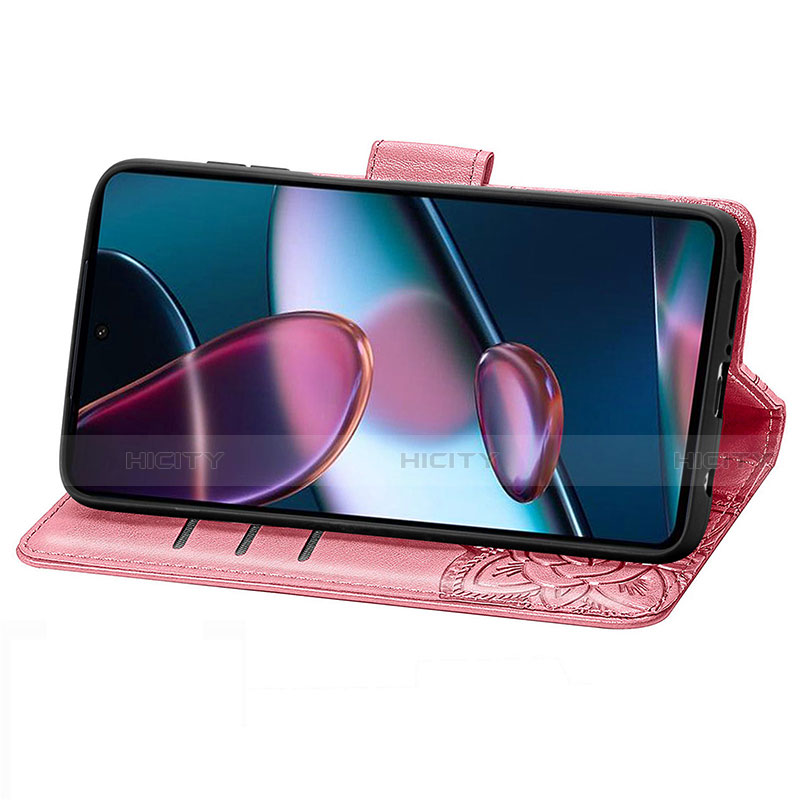 Handytasche Stand Schutzhülle Flip Leder Hülle Schmetterling für Motorola Moto Edge 30 Pro 5G groß