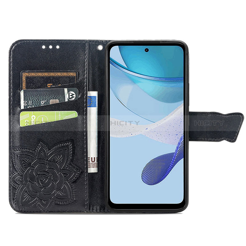 Handytasche Stand Schutzhülle Flip Leder Hülle Schmetterling für Motorola Moto G 5G (2023) groß