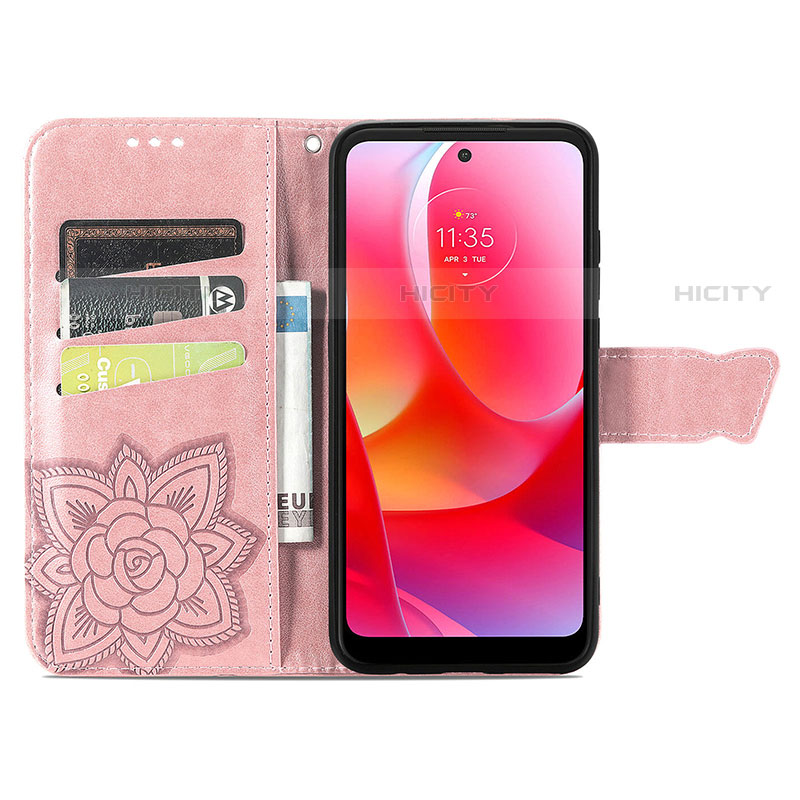 Handytasche Stand Schutzhülle Flip Leder Hülle Schmetterling für Motorola Moto G Play Gen 2