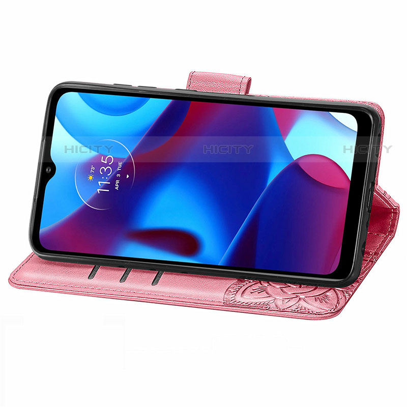 Handytasche Stand Schutzhülle Flip Leder Hülle Schmetterling für Motorola Moto G Pure