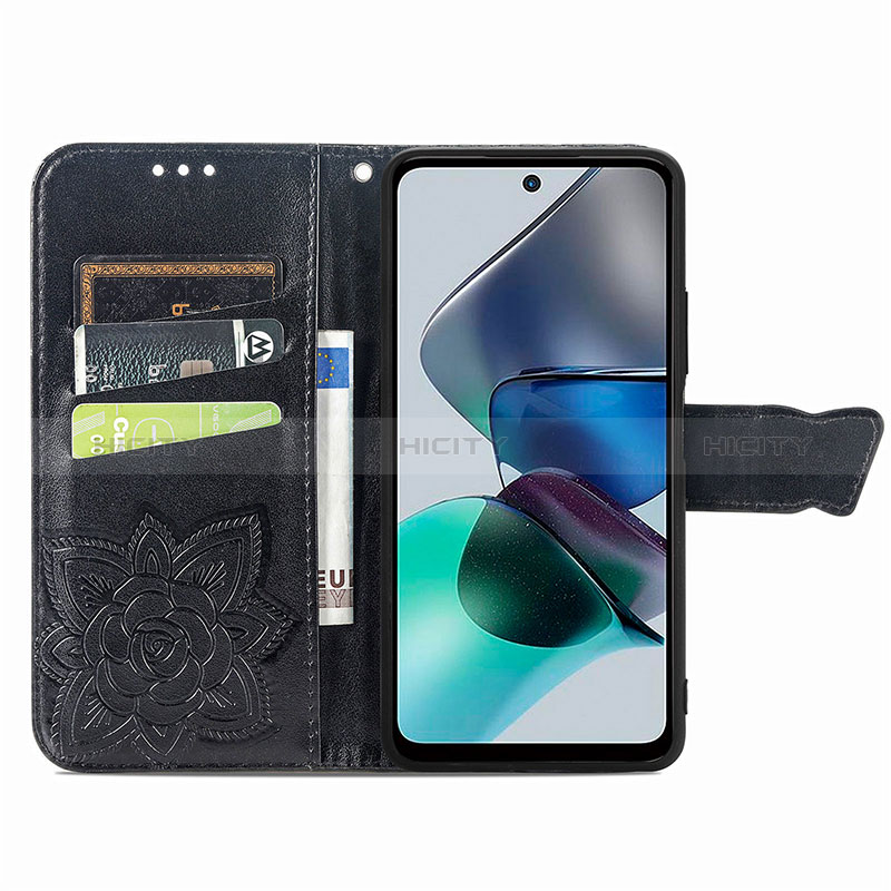 Handytasche Stand Schutzhülle Flip Leder Hülle Schmetterling für Motorola Moto G13 groß