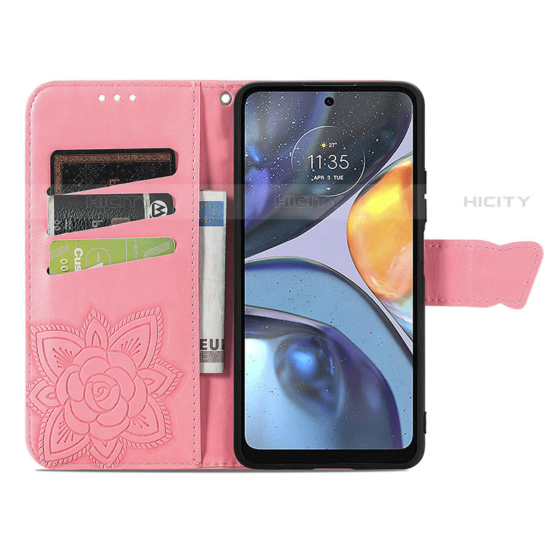 Handytasche Stand Schutzhülle Flip Leder Hülle Schmetterling für Motorola Moto G22