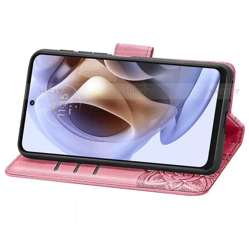 Handytasche Stand Schutzhülle Flip Leder Hülle Schmetterling für Motorola Moto G31