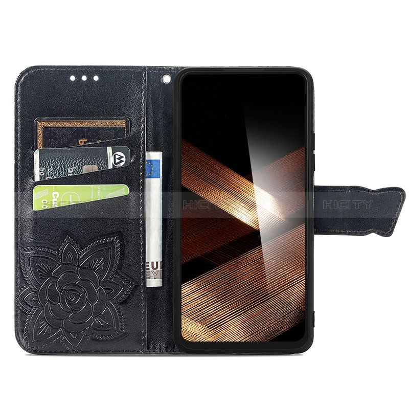 Handytasche Stand Schutzhülle Flip Leder Hülle Schmetterling für Motorola Moto G54 5G