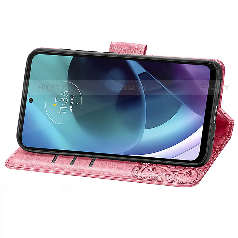 Handytasche Stand Schutzhülle Flip Leder Hülle Schmetterling für Motorola Moto G71 5G groß