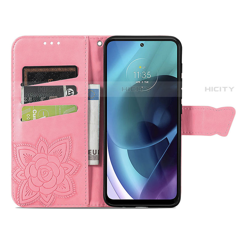 Handytasche Stand Schutzhülle Flip Leder Hülle Schmetterling für Motorola Moto G71 5G groß