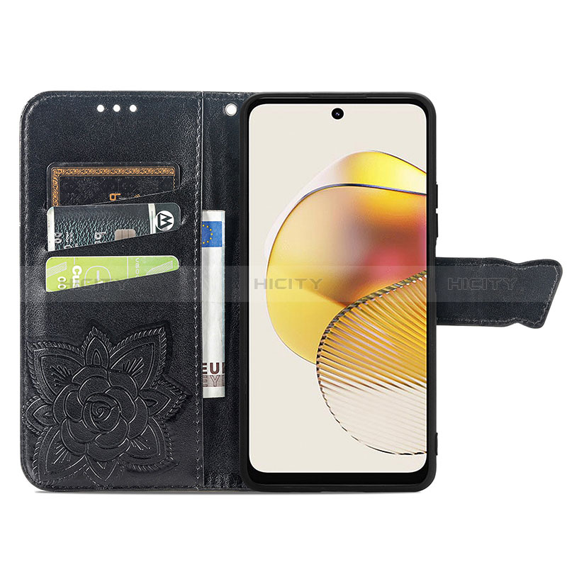 Handytasche Stand Schutzhülle Flip Leder Hülle Schmetterling für Motorola Moto G73 5G