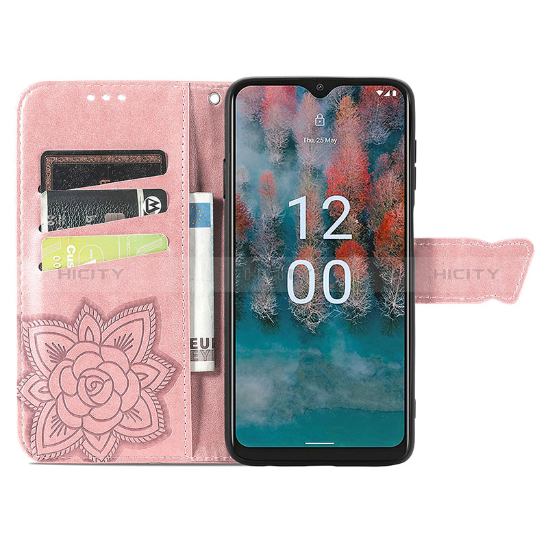 Handytasche Stand Schutzhülle Flip Leder Hülle Schmetterling für Nokia C12 Plus