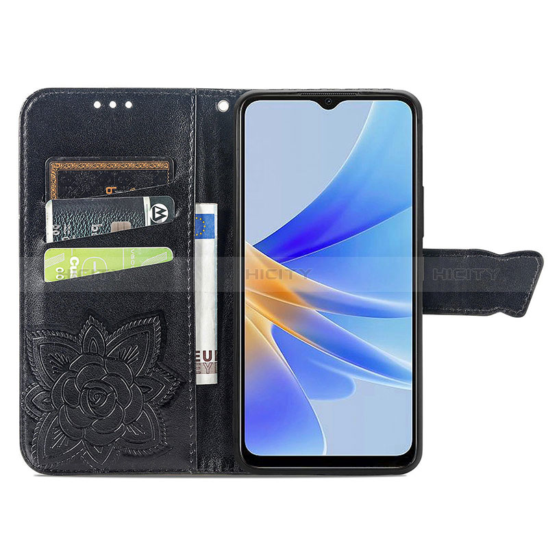 Handytasche Stand Schutzhülle Flip Leder Hülle Schmetterling für Oppo A17K