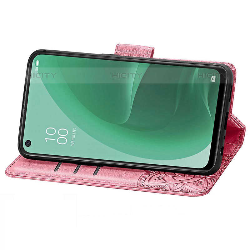 Handytasche Stand Schutzhülle Flip Leder Hülle Schmetterling für Oppo A55S 5G groß