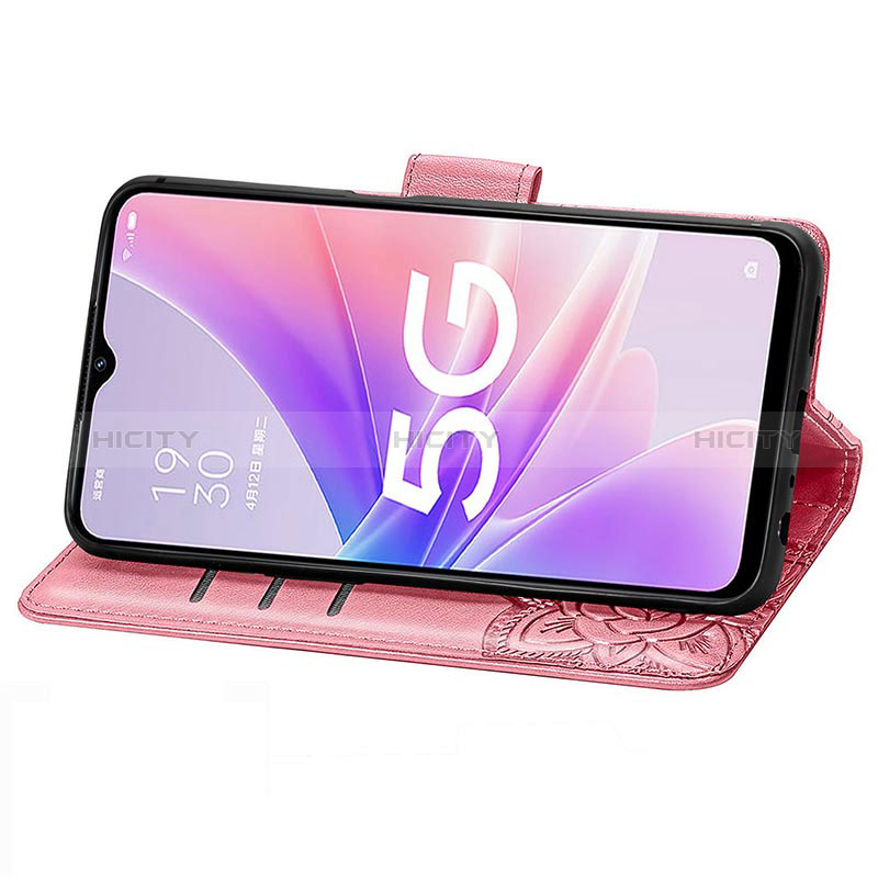 Handytasche Stand Schutzhülle Flip Leder Hülle Schmetterling für Oppo A77 5G groß