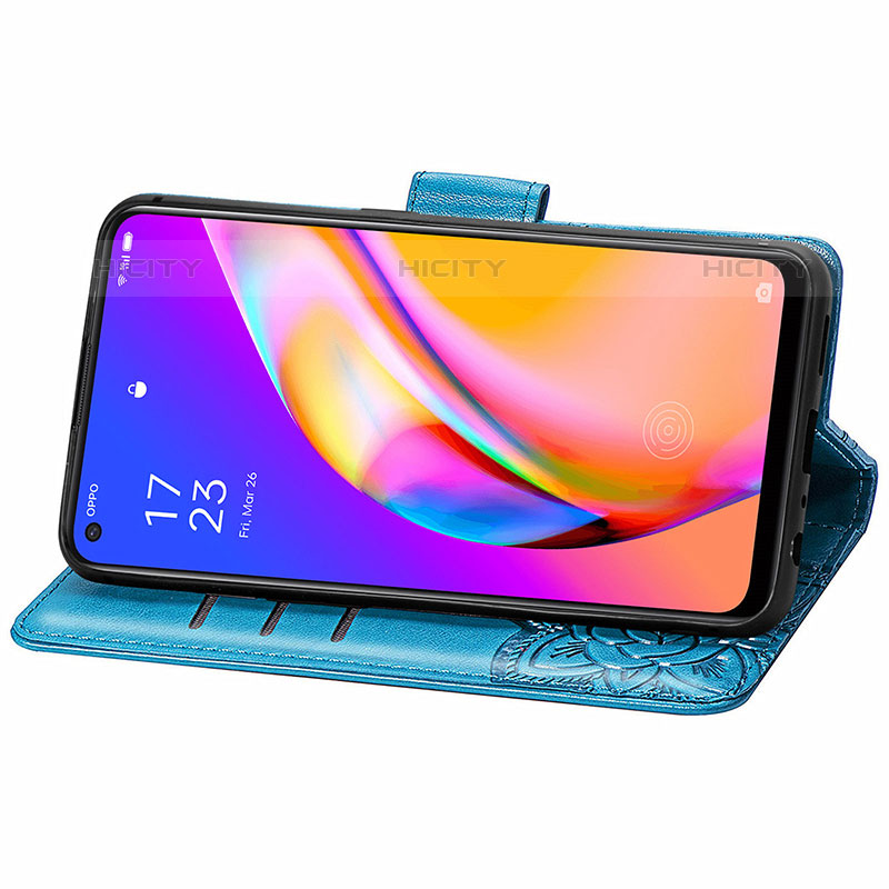 Handytasche Stand Schutzhülle Flip Leder Hülle Schmetterling für Oppo A94 5G groß