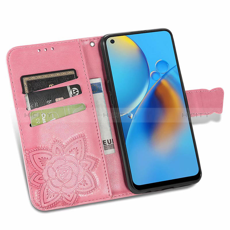 Handytasche Stand Schutzhülle Flip Leder Hülle Schmetterling für Oppo A95 4G groß