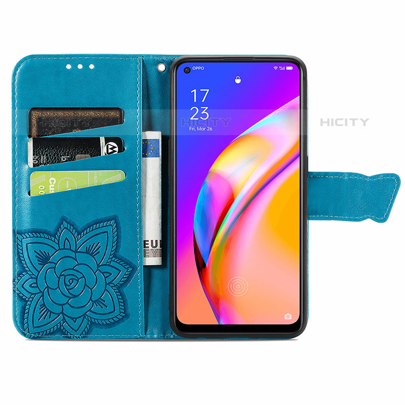 Handytasche Stand Schutzhülle Flip Leder Hülle Schmetterling für Oppo A95 5G